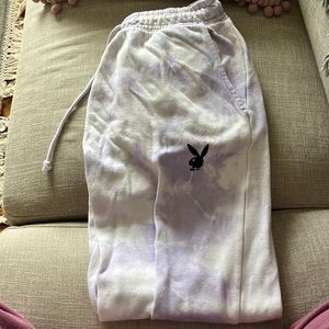 tie-dye purple play bunny sweatpants. Size M